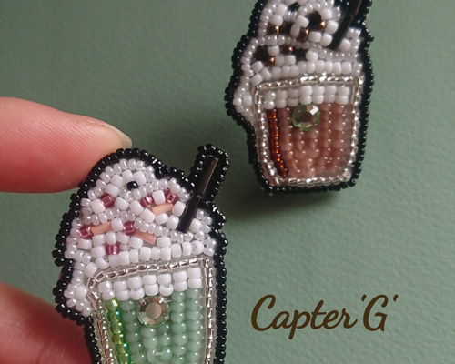 いのさん様 ビーズ刺繍ブローチ3点 いたい