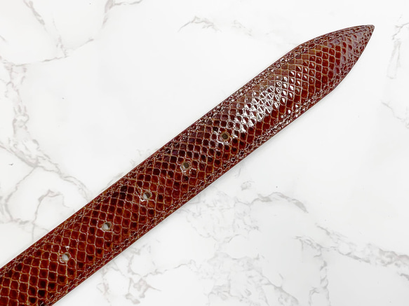 日本製　パイソン　３０㎜巾　上質　ベルト　蛇革　エキゾチックレザー 4枚目の画像
