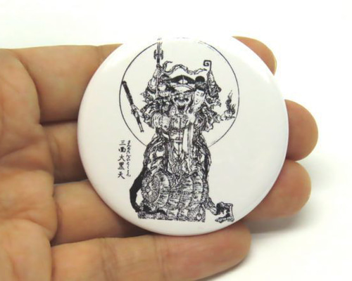 三面大黒天 葛飾北斎 缶バッジ 北斎漫画 七福神 グッズ その他