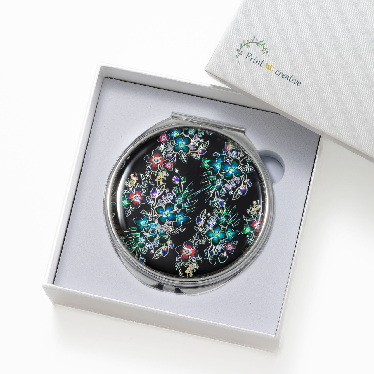 コンパクトミラー パフケース 白蝶貝 ホワイトシェル　パワーストーン　ターコイズ コンパクトミラー パフケース 白蝶貝 ホワイトシェル パワーストーン