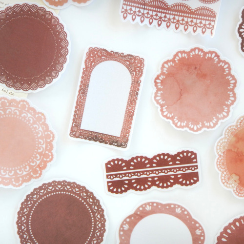 レースペーパー風シール 30枚 シール・ステッカー n i j i - i r o