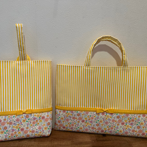 ぶう様オーダー品》花柄×ストライプ♡リボン セット【入園・入学 