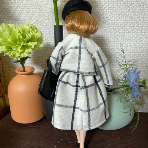 L23011 リカちゃん ブライス ハンドメイド 服 ウールチェック
