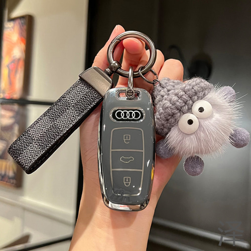 豪華 アウディスマートキーケース 車用 AC 軽量 TPU 高級 キーカバー 小物