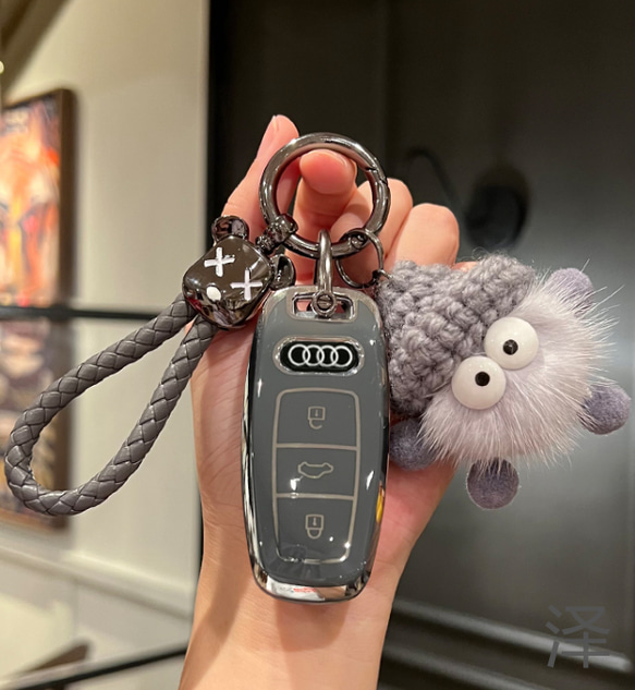 Audi キーカバー 高級牛革 アウディ キーケース A4 Q5 Q7 A3 A4L