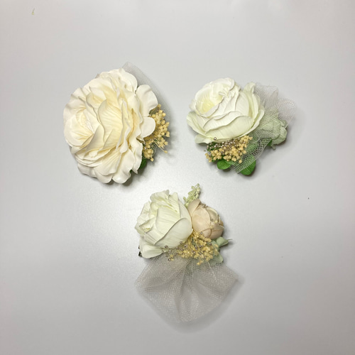 小さめコサージュ アーティフィシャルフラワー ハンドメイド 入学式
