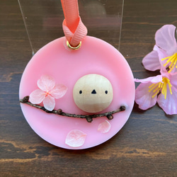 シマエナガの 香る雑貨 ＂アロマサシェ"春よこいこい桜とシマエナガ 1枚目の画像