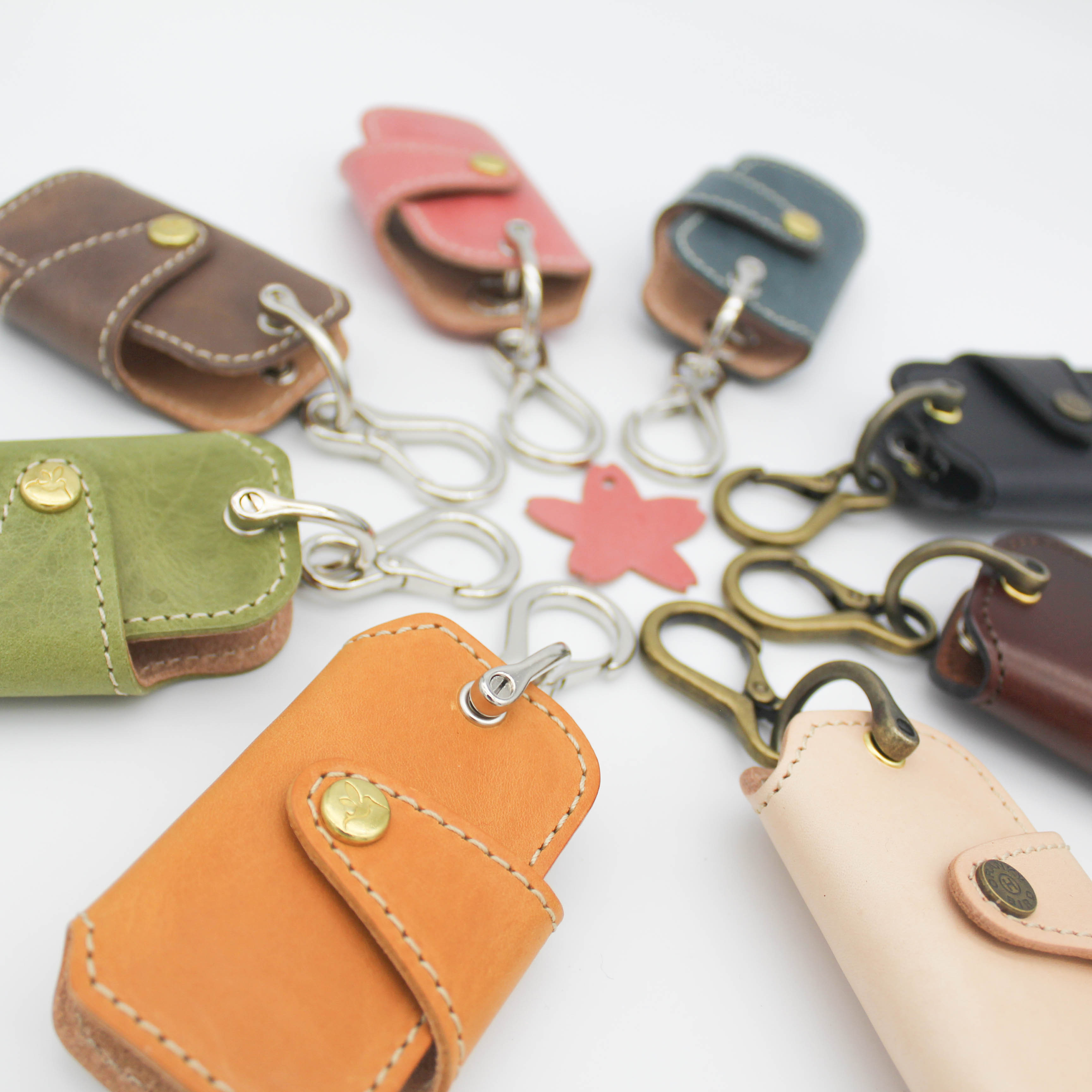 【セットで1,000円OFF】本革キーケース　"HUG(ハグ)"　2点セット