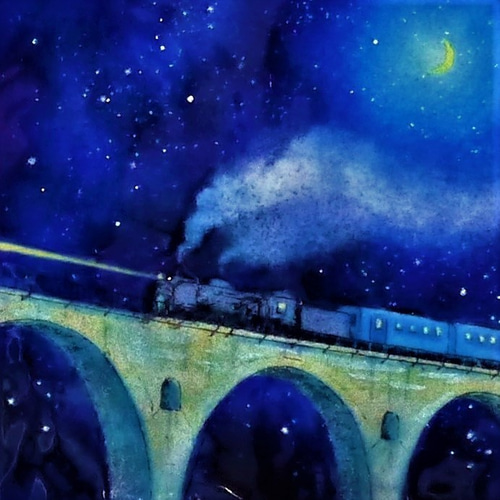 七宝焼アートフレーム 銀河鉄道 宮沢賢治 絵画 七彩工房