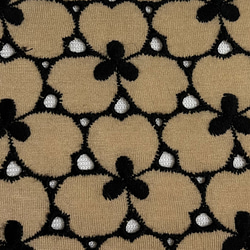 犬服　花柄刺繍のコットンニットのタンクトップ（ベージュ色×黒色） 4枚目の画像