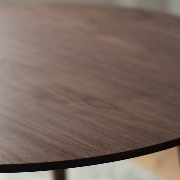 ウォルナット材のラウンドローテーブル［3サイズ 70cm 80cm 90cm] 素材・高さも選べます。オーダー 日本製 4枚目の画像