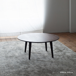 ウォルナット材のラウンドローテーブル［3サイズ 70cm 80cm 90cm] 素材・高さも選べます。オーダー 日本製 3枚目の画像