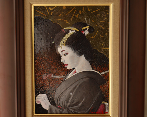 舞妓 油彩  額装 美人画 油絵 油画 絵画 舞妓 油彩 額装 美人画 油絵 油画 絵画 - メルカリ