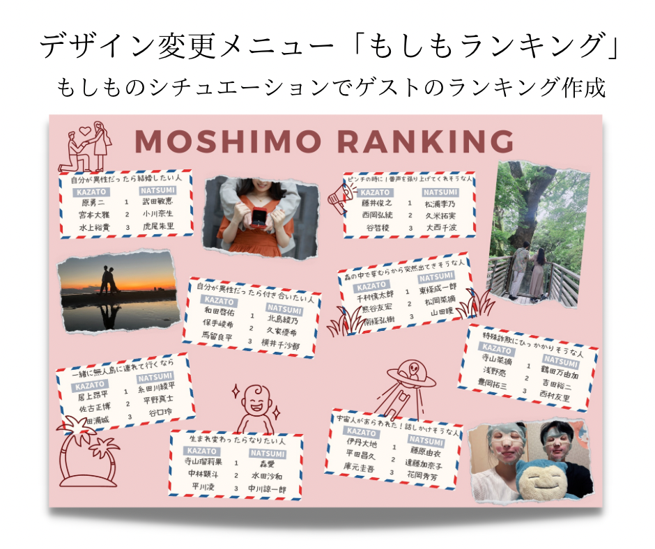 【プロフィールブック】デザイン変更メニュー「もしもランキング」