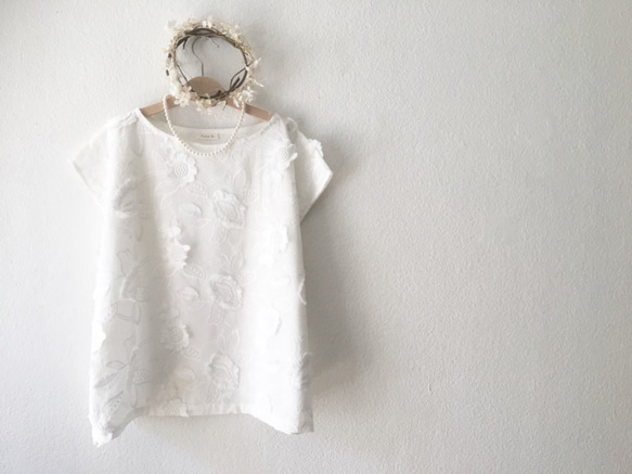 ♡Creema 限量春季福袋，即時發貨♡法式 3D 刺繡襯衫（2 件套） 第4張的照片