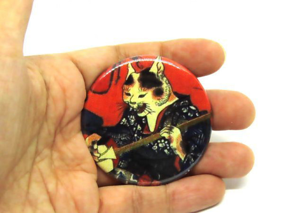 猫　三味線　歌川国芳　缶バッジ　浮世絵　グッズ 1枚目の画像