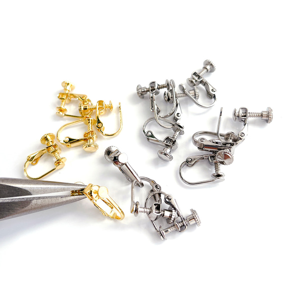 【10個/5ペア】ess12 ステンレス お皿付き イヤリング金具 13mm 6枚目の画像