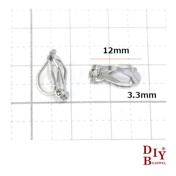 [2 件 / 1 對] 12 毫米夾式耳環配件 SUS316L 手術不銹鋼低過敏性金屬 第3張的照片