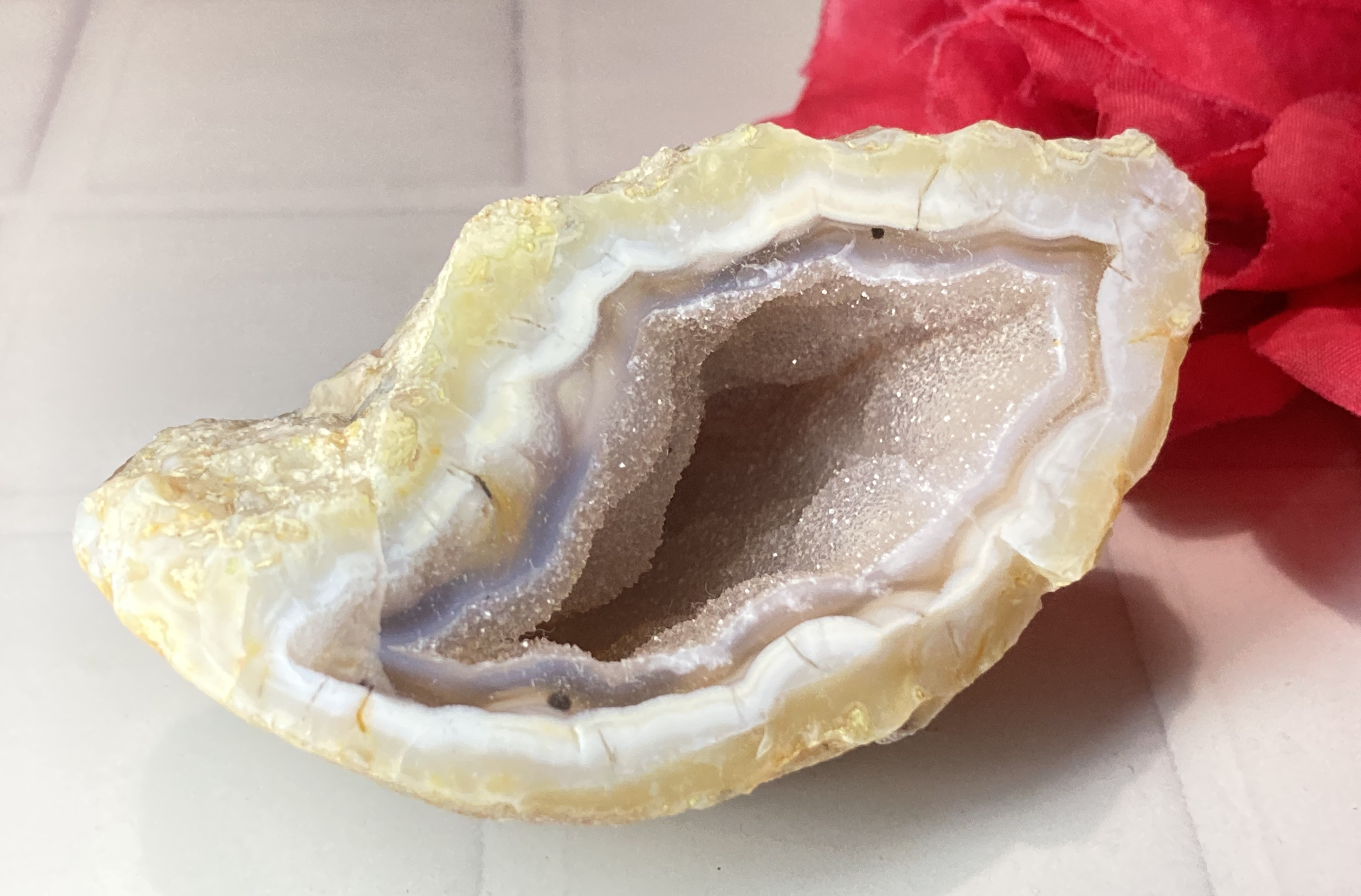 笑福口✨瑪瑙　アメジスト　アゲート ジオード　晶洞