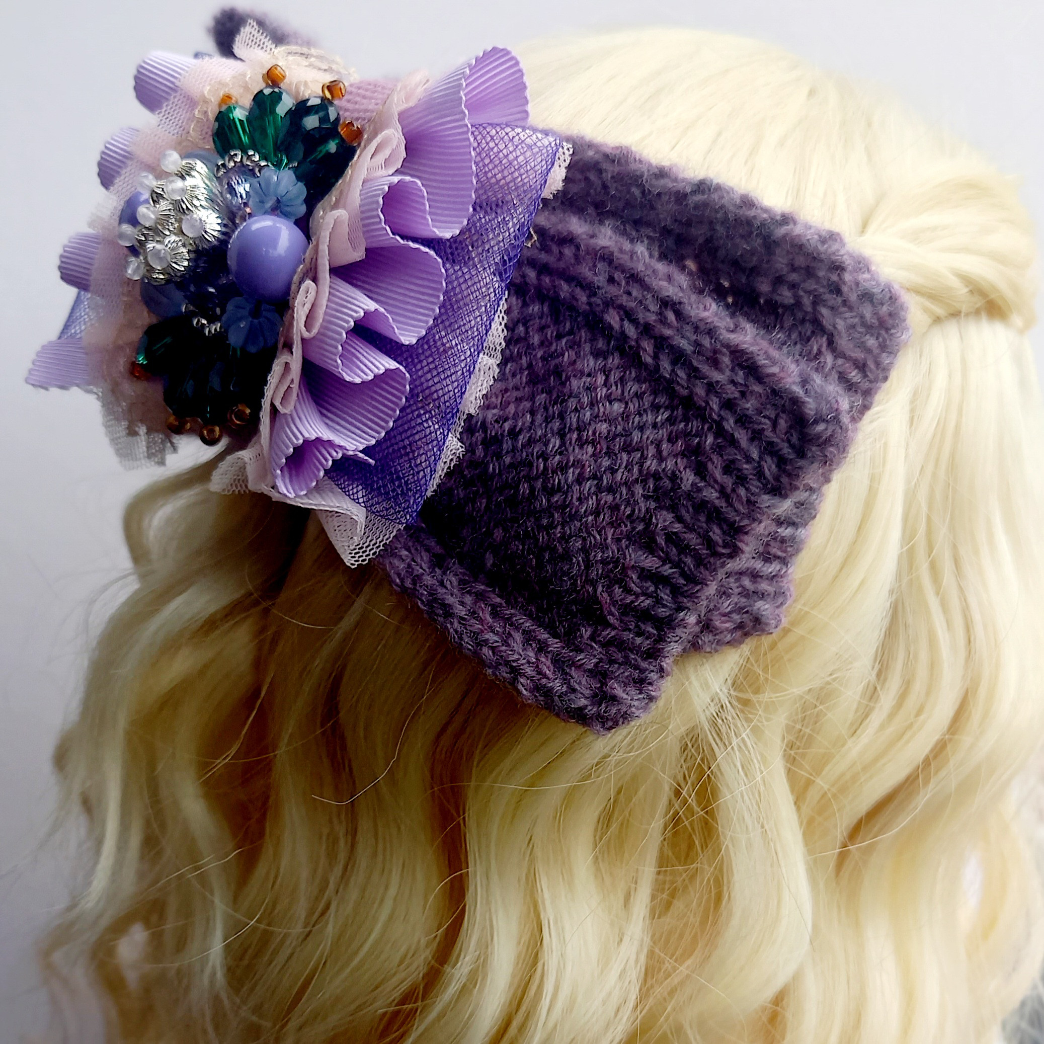 ニット　リボン　コーム