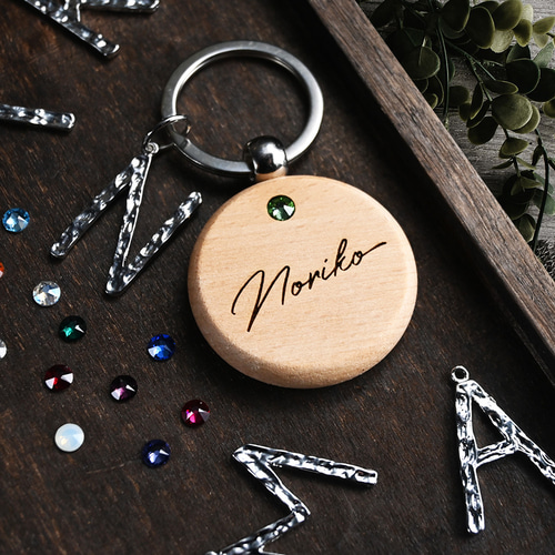 ウッドバーニング キーホルダー 名入れ 無料 名前 名前入り イニシャル 本革 イニシャル ウッドバーニング キーホルダー その他