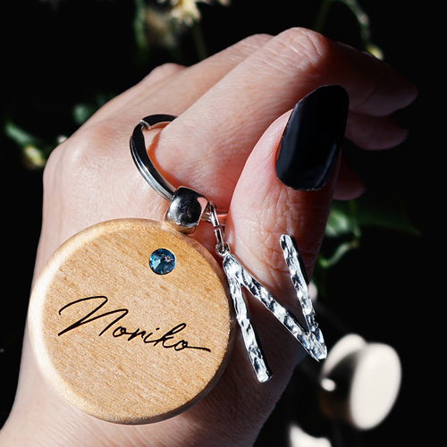 ウッドバーニング キーホルダー 名入れ 無料 名前 名前入り イニシャル 名入れ プレゼント キーホルダー イニシャル 記念品 刻印無料