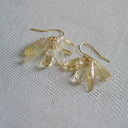 fusa : Citrine & YellowQuartz _s（earring） シトリンとイエロークォーツの耳飾り 7枚目の画像