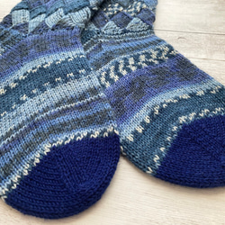手編みの靴下　「バスケット編みの靴下」 3枚目の画像