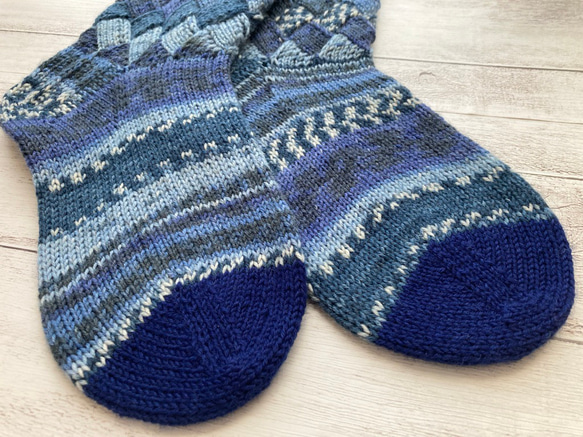 手編みの靴下　「バスケット編みの靴下」 3枚目の画像