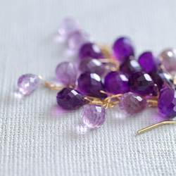 fusa : twin Amethyst（earring） 2色のアメシストを、葡萄のように連ねた耳飾り 5枚目の画像