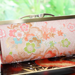 春爛漫＊桜舞う金襴織物で中型長財布＊優美に咲く四季の彩り＊淡桜
