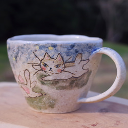月夜の猫さんぽ 【3匹】マグカップ 3枚目の画像