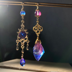 再販✖️7 イロアソビ 幻想夕暮れ ブルーパープル鉱石 ピアス 