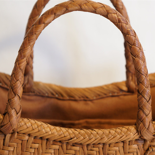 山葡萄 籠 かごバッグ カゴバッグ 六角花嵌入網代編み 中布と内  