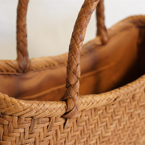 山葡萄 籠 かごバッグ カゴバッグ 六角花嵌入網代編み 中布と内  