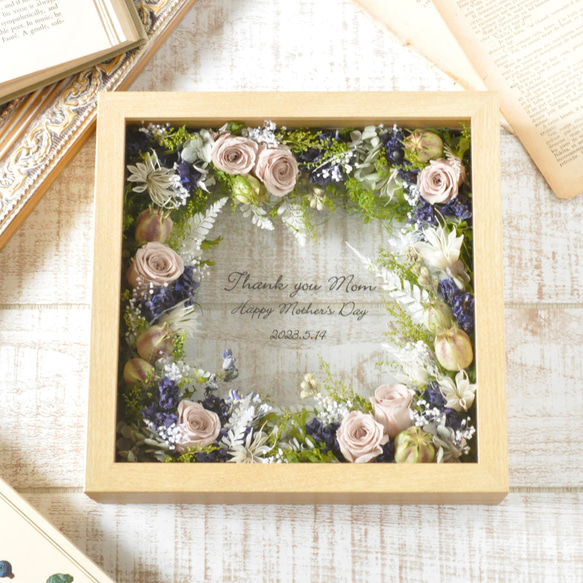 ✽母の日におすすめ✽【 botanical frame L ～blue～ 】メッセージにお花を添えて✽気持ち伝わる✽ 11枚目の画像