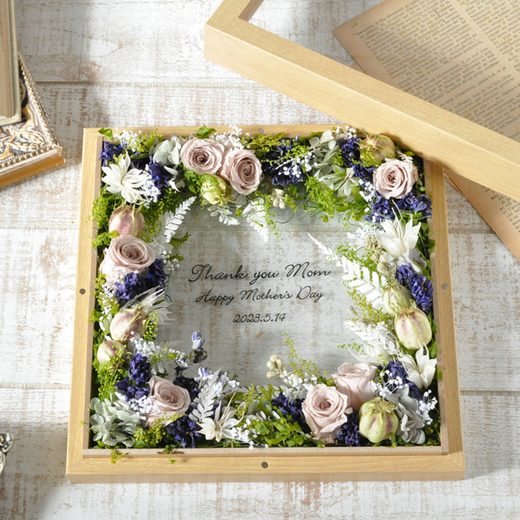 ✽母の日におすすめ✽【 botanical frame L ～blue～ 】メッセージにお花を添えて✽気持ち伝わる✽ 13枚目の画像