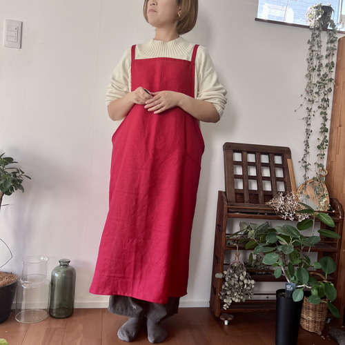100年リネン』ロングエプロン エプロン Mymade 通販 15505155