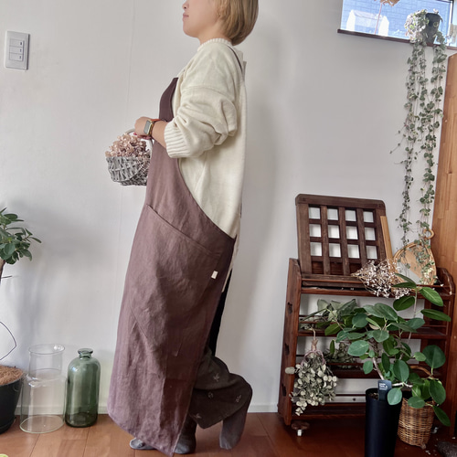 【ペア】リネンのリネンのエプロン　ハンドメイド 100年リネン』ロングエプロン エプロン Mymade 通販 15505155