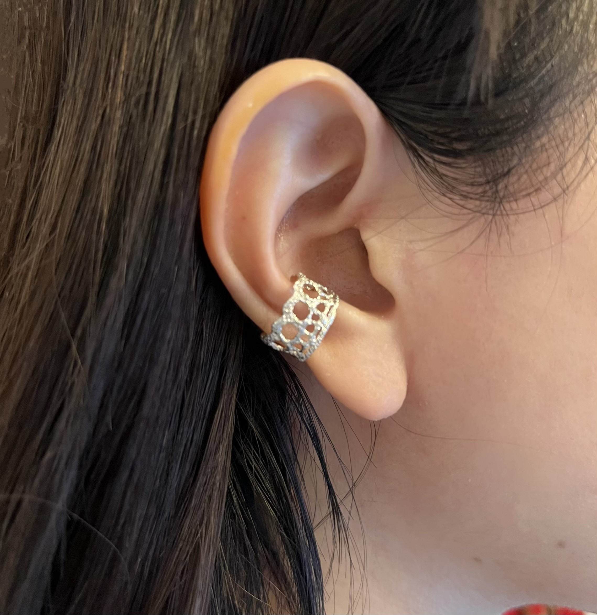 -木蓮- アンティークレースのシルバーイヤーカフ