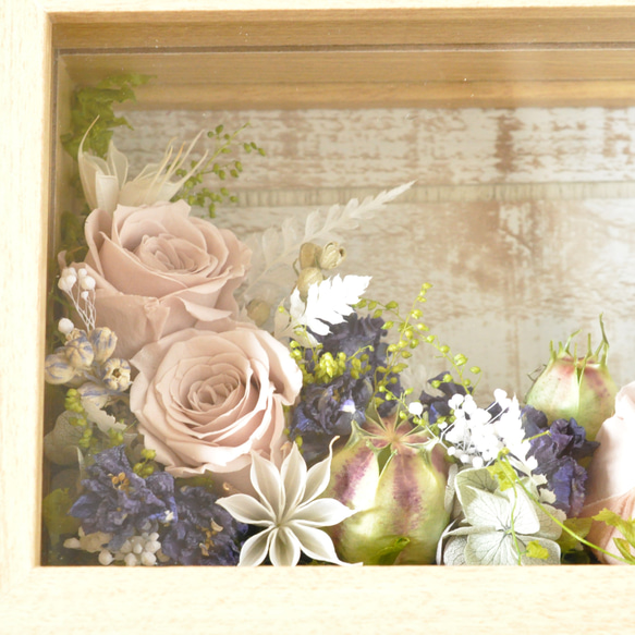 ✽母の日におすすめ✽メッセージにお花を添えて✽気持ち伝わる✽【flower garden frame blue】 15枚目の画像