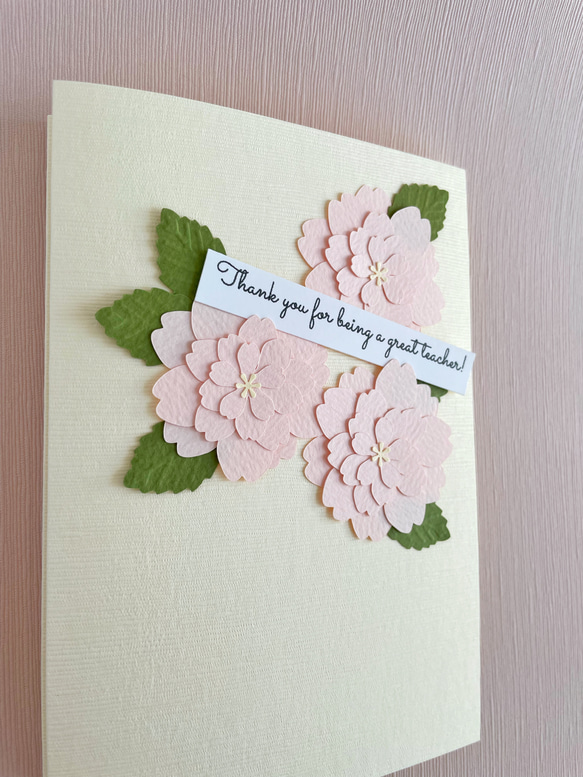 八重桜の寄せ書きカード・メッセージカード・小箱付き / 春・送別・ウェディング・卒業 10枚目の画像