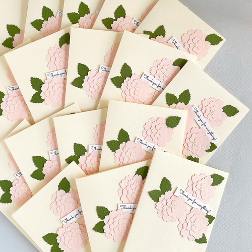 コンパクトな寄せ書きカード 《八重桜》最大24名様・小箱付き / 春  