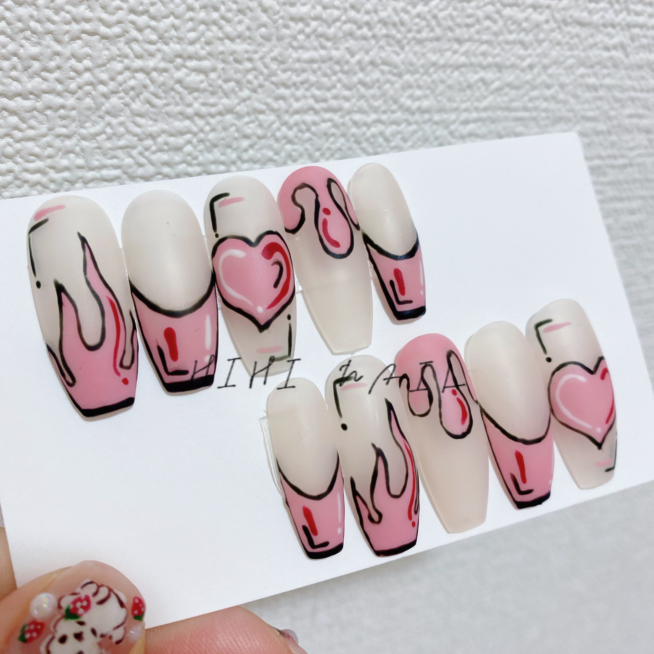 漫画ネイル/コミックネイル/ネイルチップ/つけ爪/ワンホンネイル/韓国  