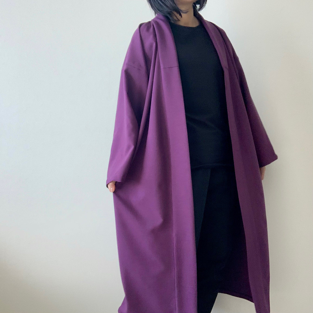 着物風ガウン　紫×インスピレーション