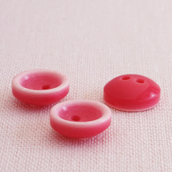 (3個) 10mm ピンクの丸いボタン  フランス製 3枚目の画像