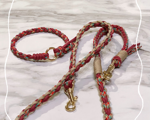パラコード】カフェリード&チョーカー リード・首輪 Paru.Paracord
