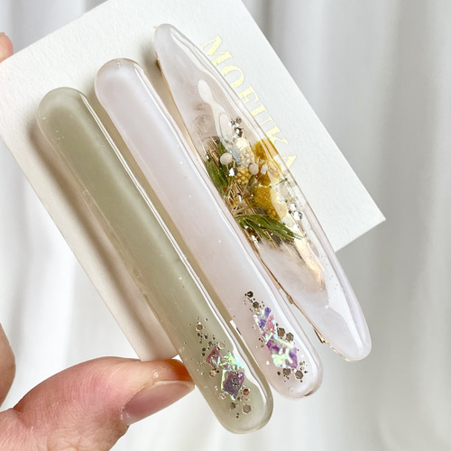 ミモザ 押し花 ヘアクリップ 花yurari デイジーとミモザの髪飾り クリップピンタイプ No614 | iichi