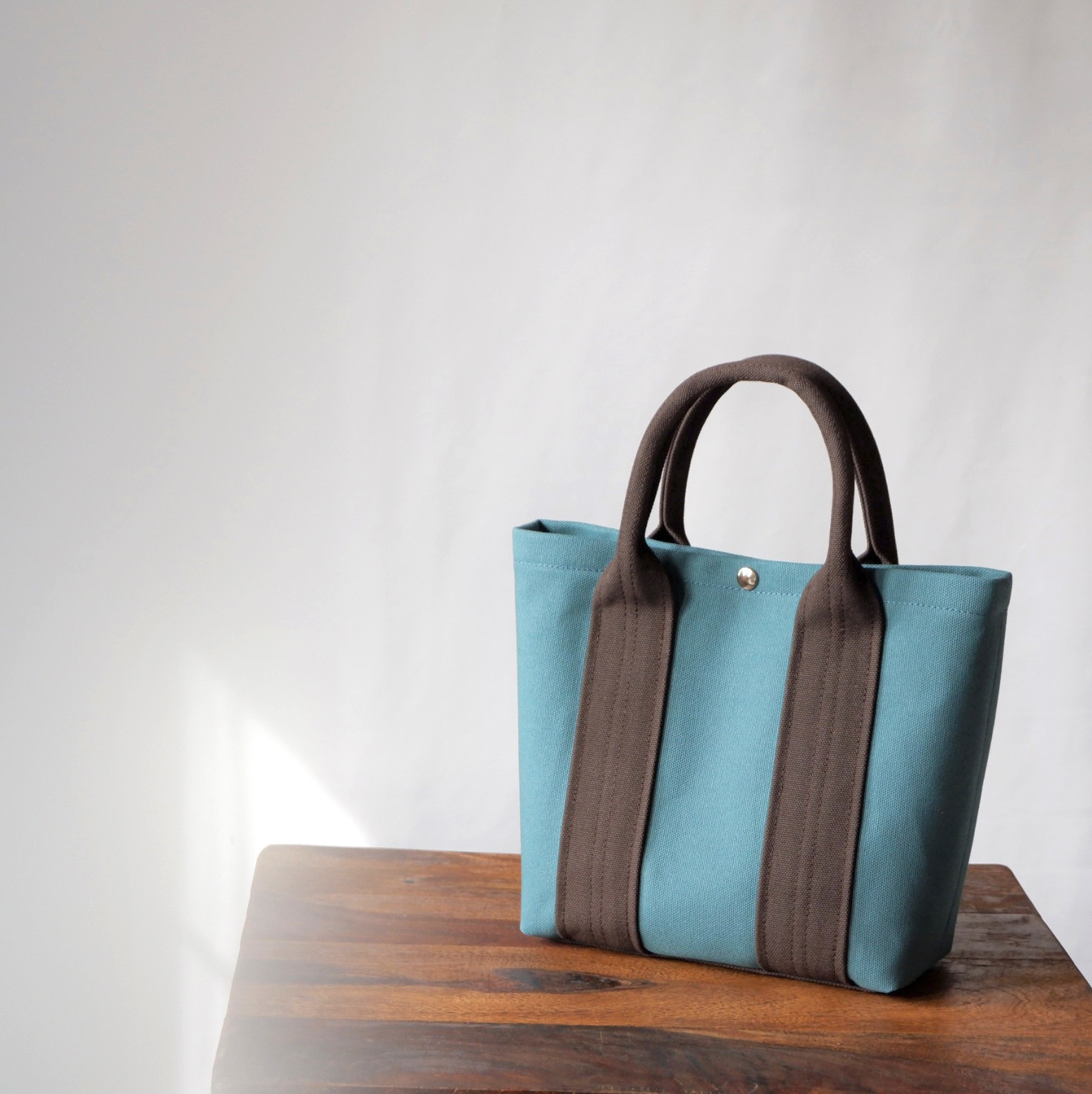 トートS◇Urban | 倉敷帆布 | ターコイズ×ブラウン