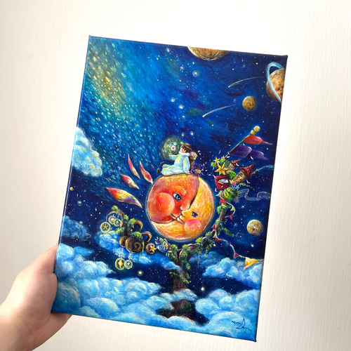 夜空　アクリル画　原画 夜空アクリル画原画